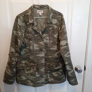 Arizona Jeans Camouflage Utility Jacket; Women's XL; Long or short sleeve; EUC